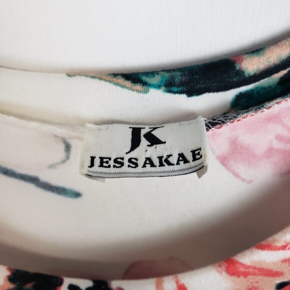Jessakae Classic Rose Maxi Dress Modest Pockets Ivory Pink Floral Size Small - Picture 5 of 10